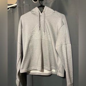 ADIDAS Gray Hooded Sweatshirt. Size Large.